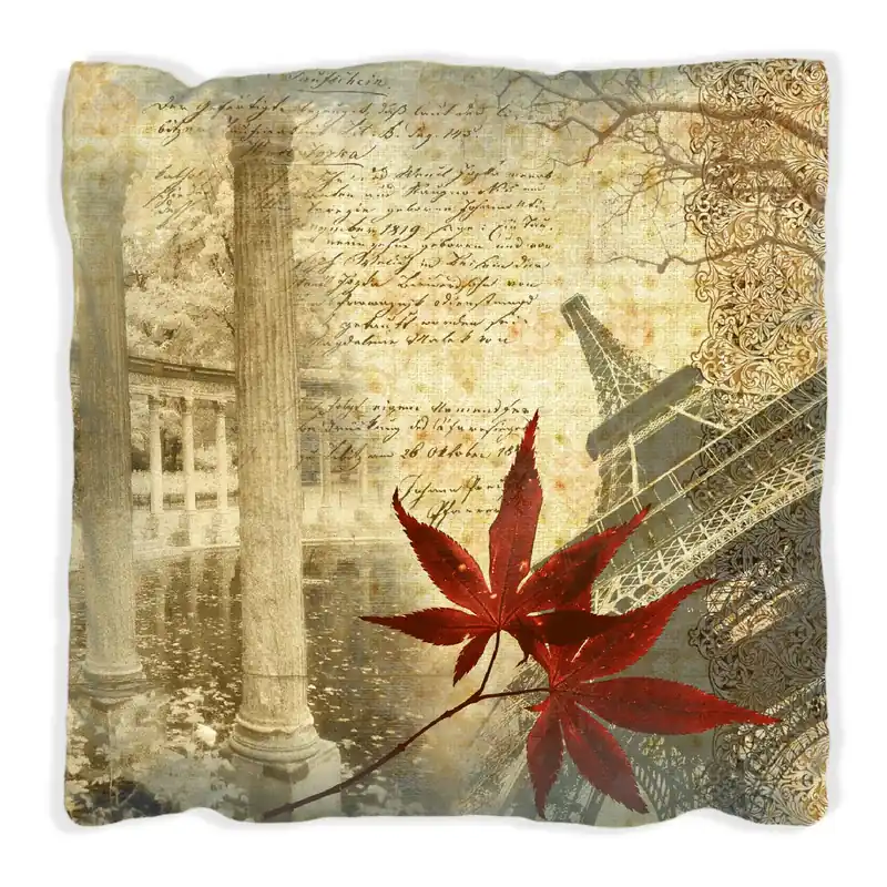 Kissen Paris Design - Eiffelturm im Herbst 40 x 40 cm, weiß Top-Angebot