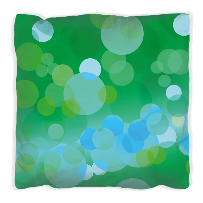 Kissen Grüne und blaue Kreise - harmonisches Muster 40 x 40 cm, weiß Expressversand
