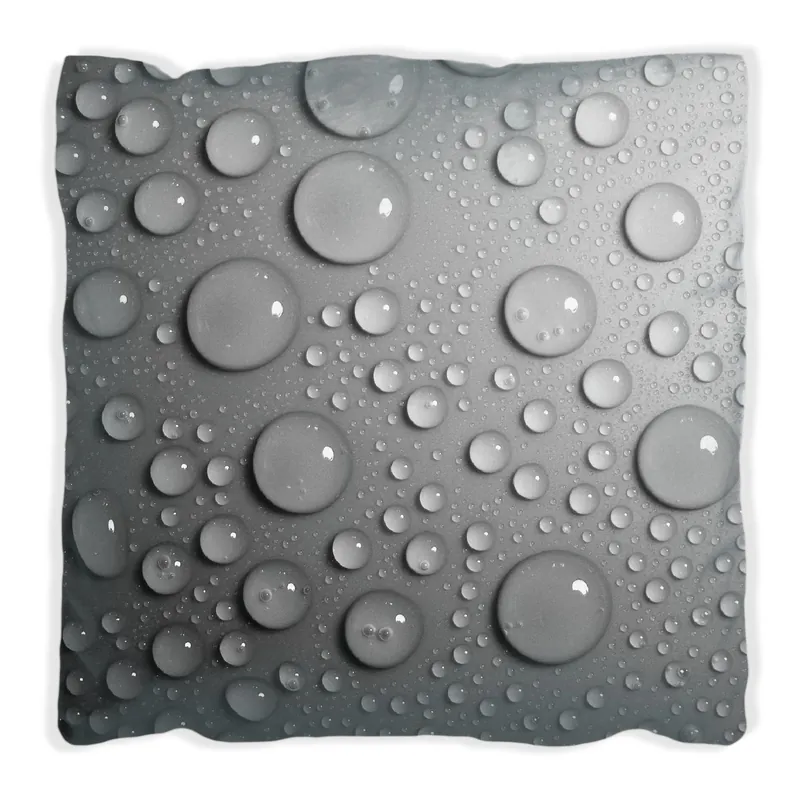 Neu Kissen Wassertropfen in schwarz weiß 60 x 60 cm, weiß