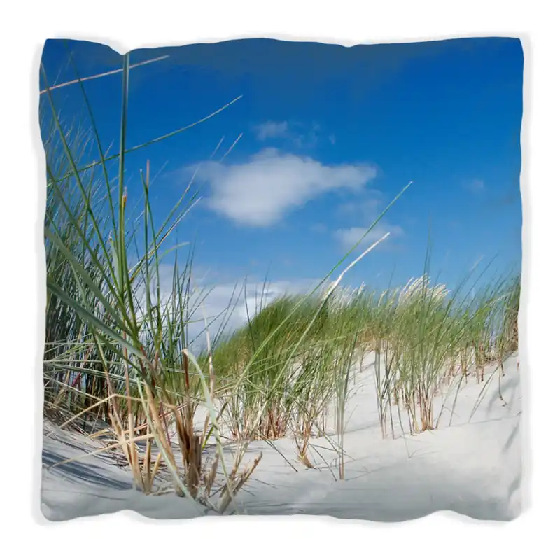 Bestpreis Kissen Düne am Strand unter blauem Himmel 60 x 60 cm, schwarz