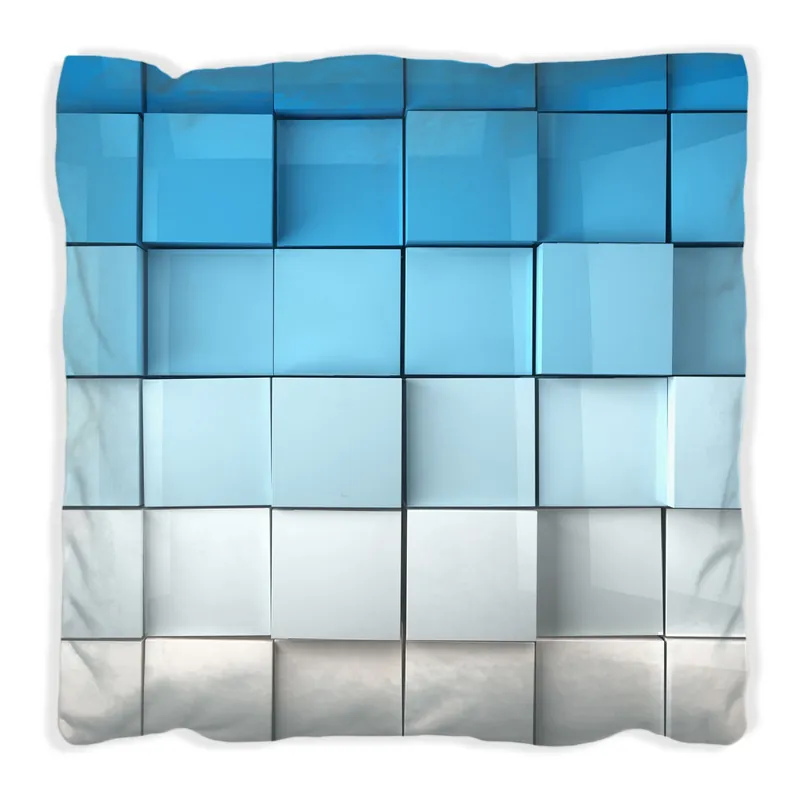Kissen Blau-weiße Kisten Schachteln Muster 30 x 30 cm, schwarz Super-Preis
