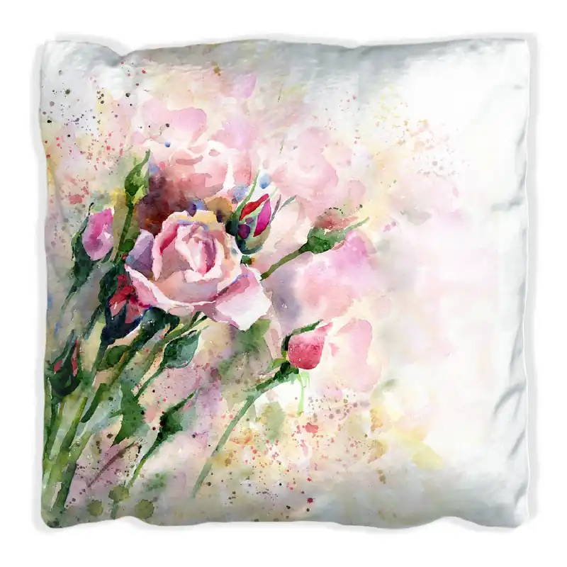 Must-Have Kissen Abstraktes Blumenbuket 30 x 30 cm, weiß