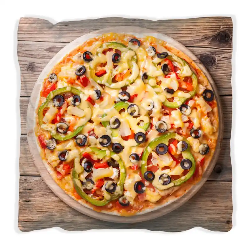 Versand Am Gleichen Tag Kissen Italienische Pizza mit Peperoni, Oliven. Paprika und Käse 60 x 60 cm, schwarz
