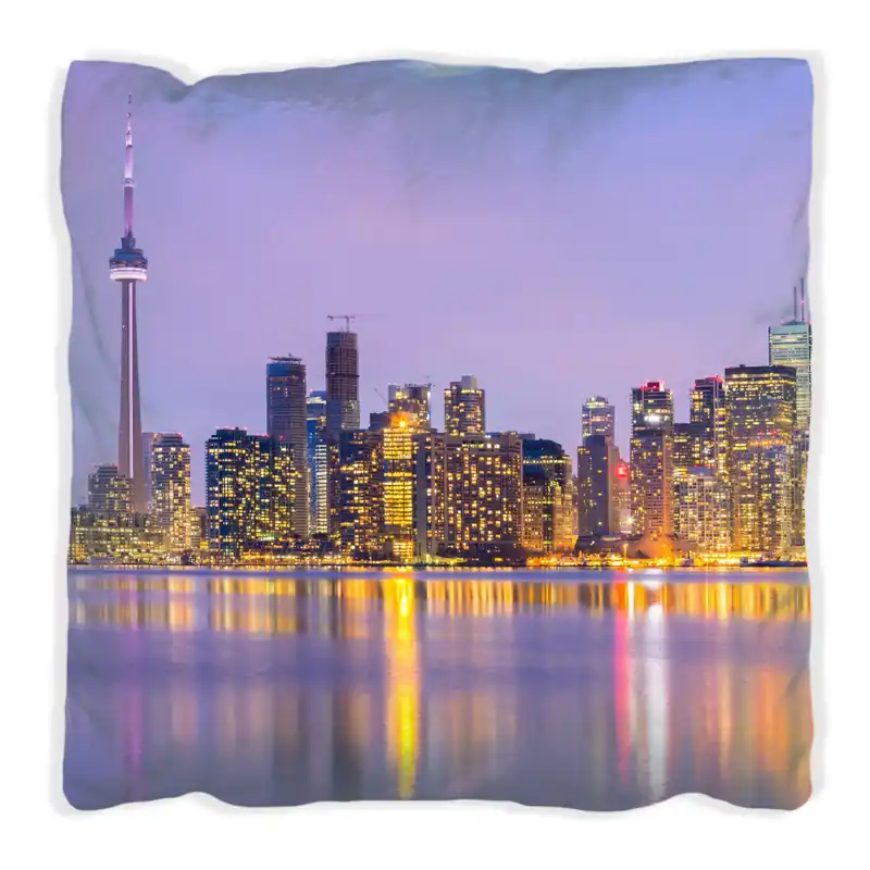 Kissen Toronto Skyline - Kanada am Abend 60 x 60 cm, Foto Angebot