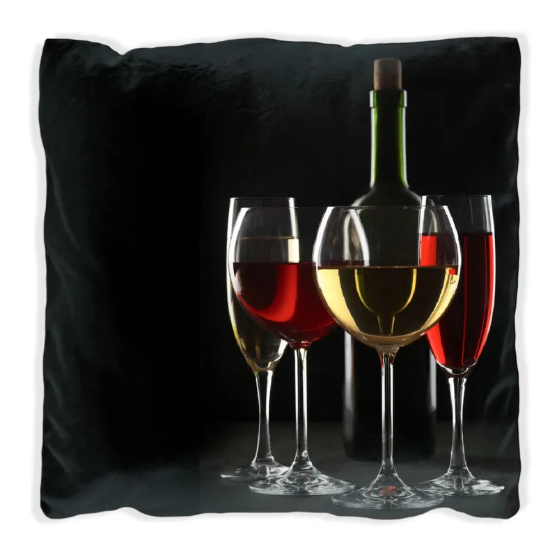 Kissen Weinverkostung am Abend 30 x 30 cm, weiß Top-Angebot