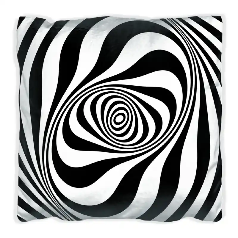 Aktuell Kissen Optische Täuschung - Zebra Muster - schwarz weiß 30 x 30 cm, schwarz
