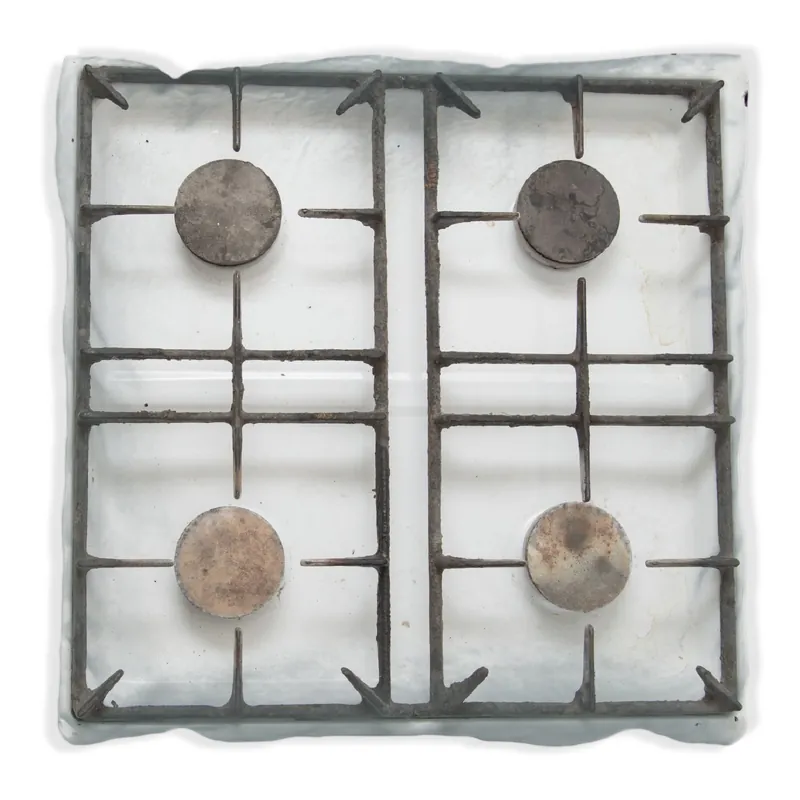 Top-Preis Kissen Alter Gasherd, ungeputzt und dreckig 40 x 40 cm, schwarz