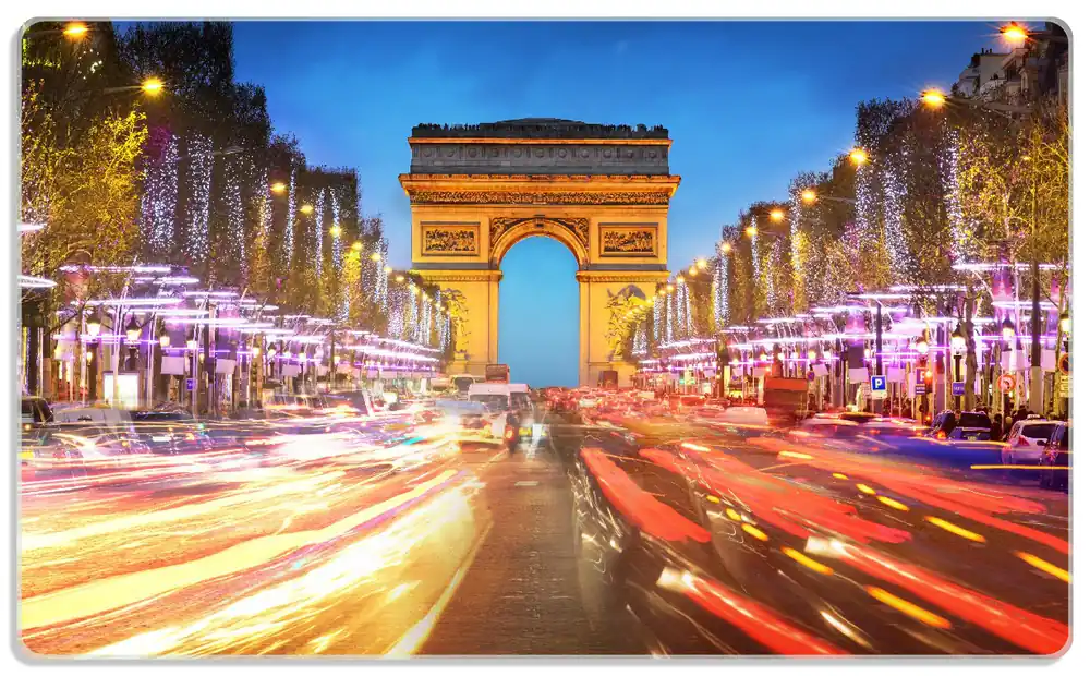 Frühstücksbrettchen Arc de triomphe in Paris bei Nacht 6 Sück Heißes Angebot