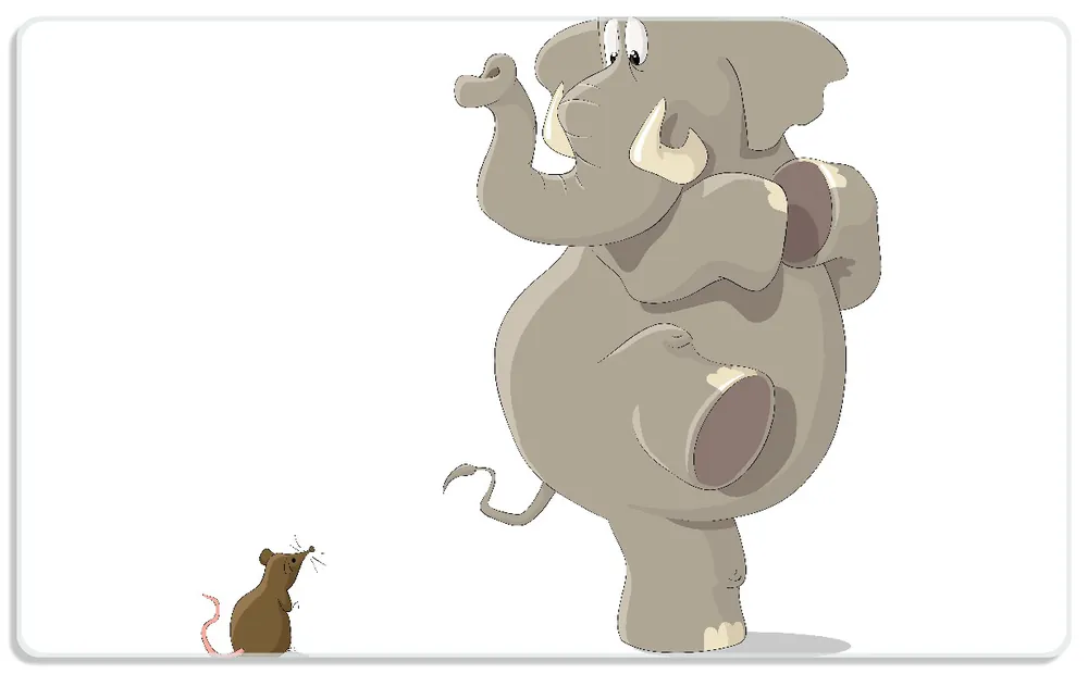 Preisknaller Frühstücksbrettchen Elefant erschrickt vor Maus 1 Stück