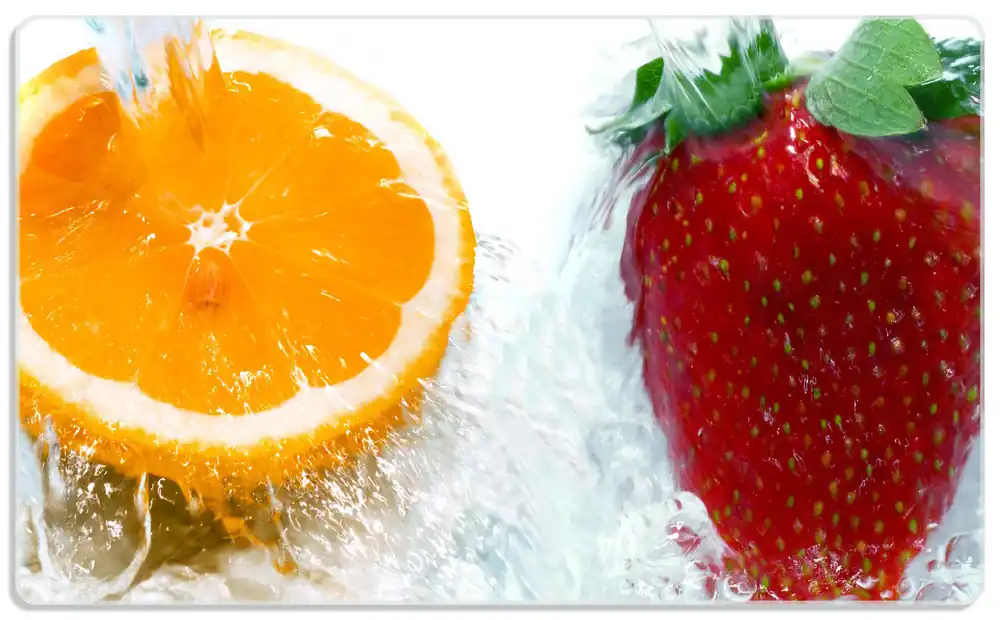 Frühstücksbrettchen Frische Früchte übergossen mit Wasser I 2 Stück Abverkauf