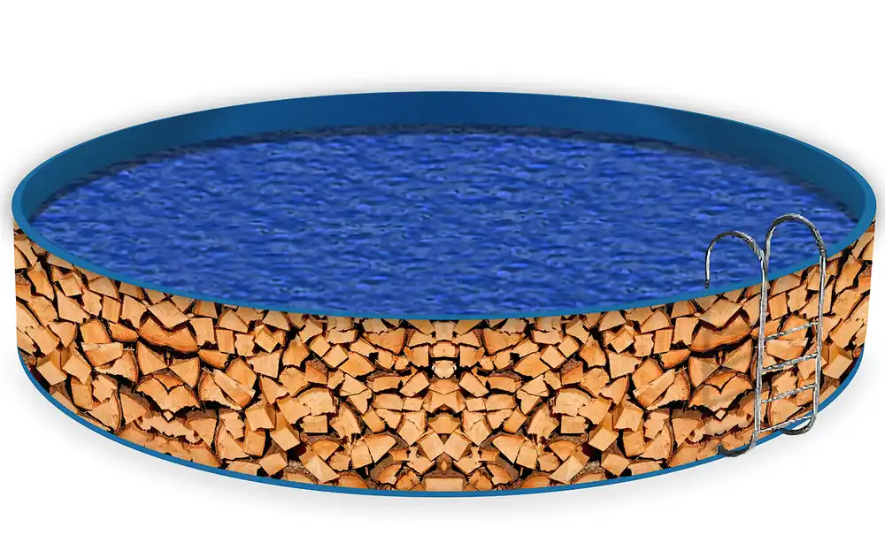 Sonderangebot Poolverkleidung Holzstapel gehackt - Holzscheite für den Kamin 1,2 m x 15 m, ohne Ösen