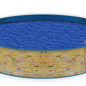 Sale Poolverkleidung Ziegelsteinwand in gelb - Backsteine 1,2 m x 12 m, ohne Ösen