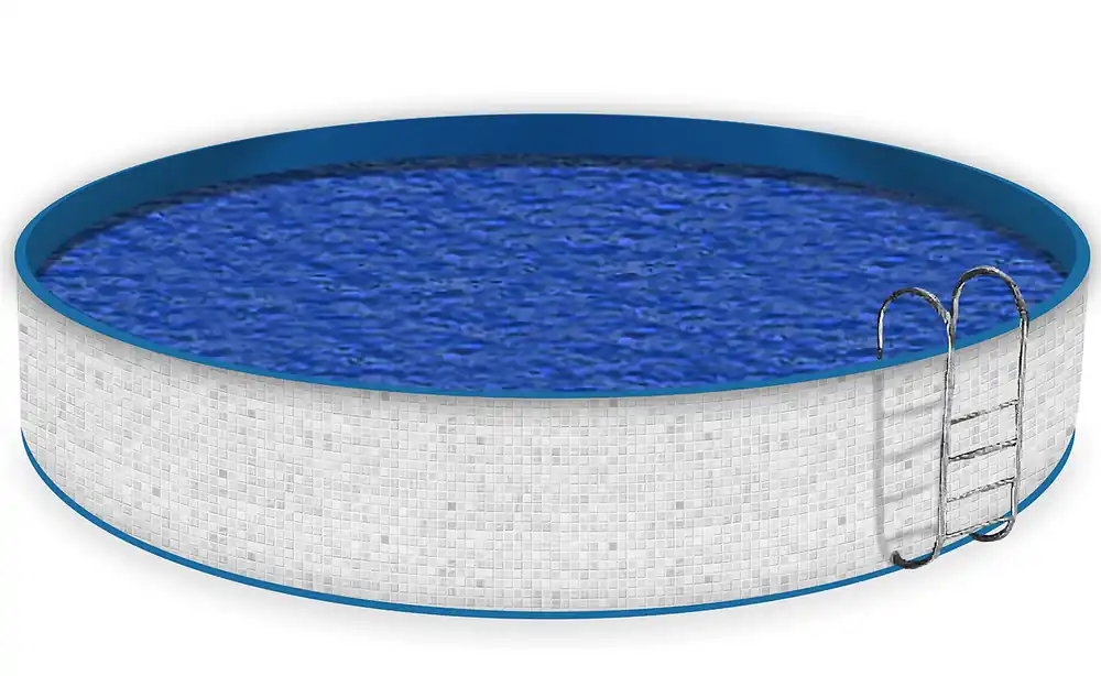 Saisonangebot Poolverkleidung Fliesen im Bad weiß-grau 0,8 m x 12 m, ohne Ösen