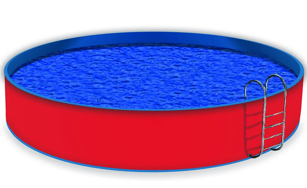 Neuheit Poolverkleidung Rot 0,8 m x 15 m, mit vormontierten Ösen