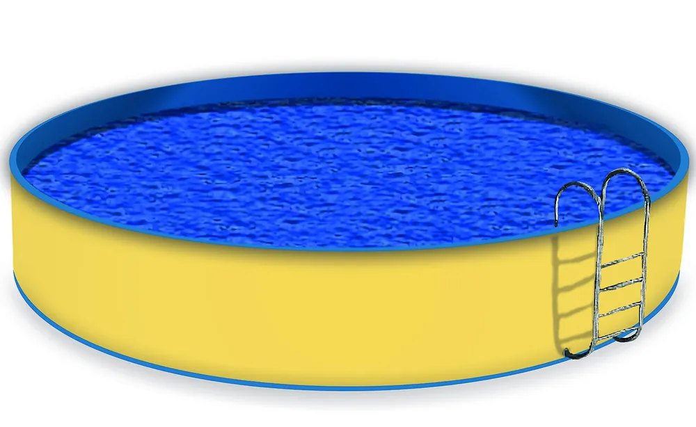 Echt Poolverkleidung Pastellgelb 1,0 m x 15 m, mit vormontierten Ösen
