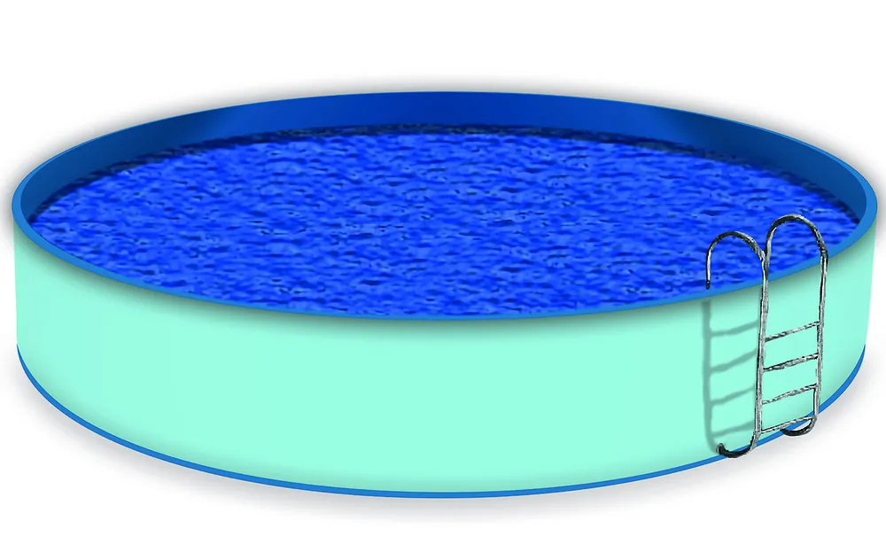 Gratis Versand Poolverkleidung Pastellblau 1,0 m x 15 m, mit vormontierten Ösen