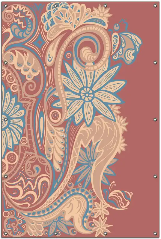 Finale Aktion Gartenposter Muster mit Blumen in Pastellfarben 100 x 150 cm