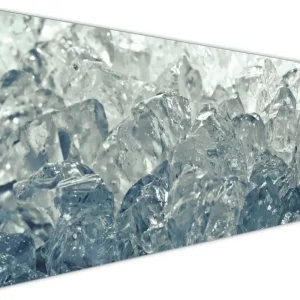 Küchenrückwand Leuchtendes Eis in blau-grau aus Glas, 90 x 60 cm Expressversand