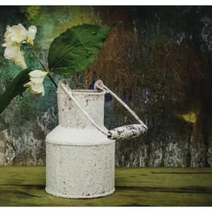 Versand Am Gleichen Tag Küchenrückwand Jasmin Blumen in einer alten Milchkanne aus Glas, 90 x 60 cm