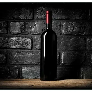 Versand Am Gleichen Tag Küchenrückwand Rotwein-Flasche am Abend aus Glas, 90 x 60 cm