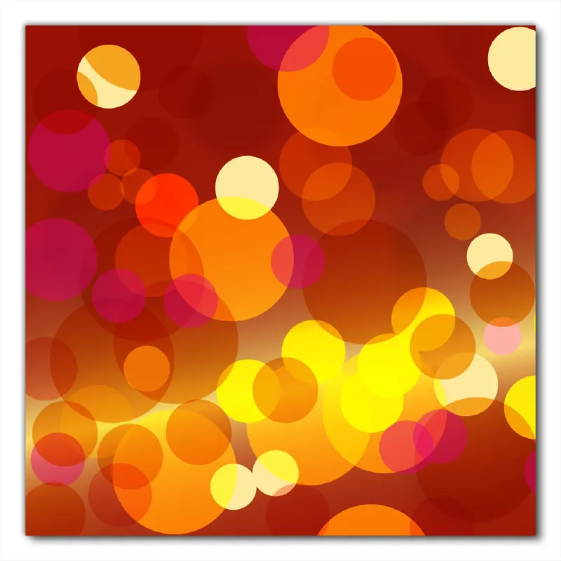 Selbstklebende Möbelfolie Rote gelbe und orange Kreise - harmonisches Muster 100 x 100 cm Expressversand