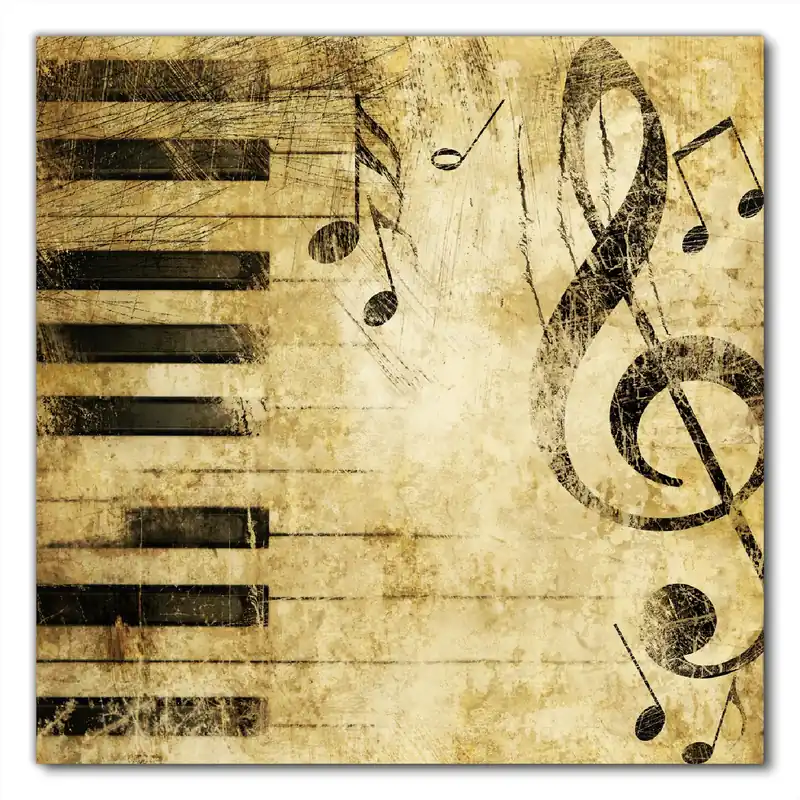 Kostenloser Rückversand Selbstklebende Möbelfolie Musik als Leidenschaft Notenschlüssel in braun 80 x 80 cm