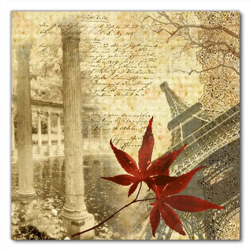 Begrenztes Angebot Selbstklebende Möbelfolie Paris Design - Eiffelturm im Herbst 90 x 90 cm