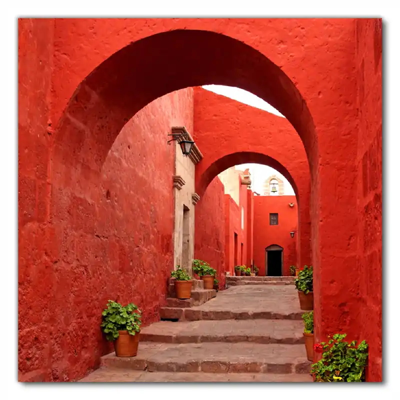 Selbstklebende Möbelfolie Roter Torbogen 80 x 80 cm Online Kaufen