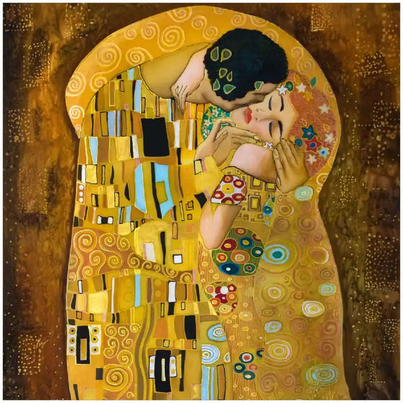 Selbstklebende Möbelfolie Der Kuss von Klimt 100 x 100 cm Neu