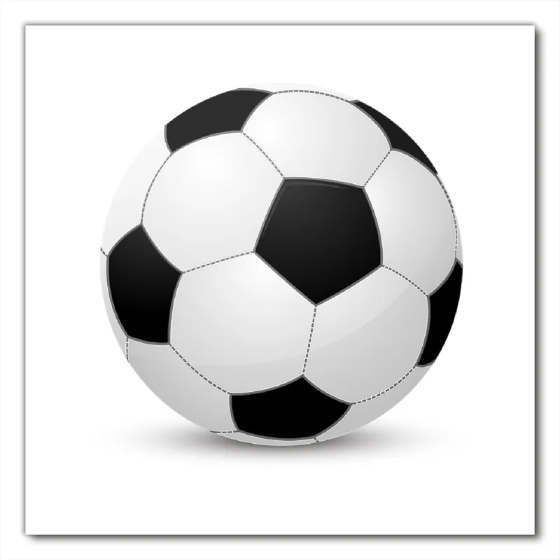 Selbstklebende Möbelfolie Fußball klassisch vor weißem Hintergrund 90 x 90 cm Kostenloser Versand