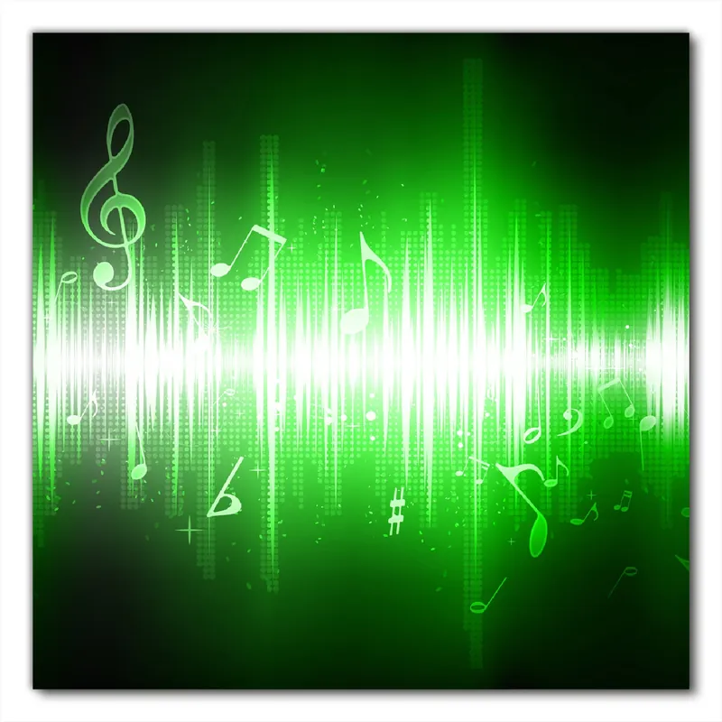 Billig Selbstklebende Möbelfolie Grüne Noten der Musik 80 x 80 cm