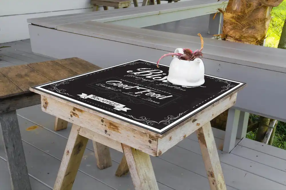 Schneller Versand Selbstklebende Möbelfolie Bistro-Design in schwarz-weiß 70 x 70 cm