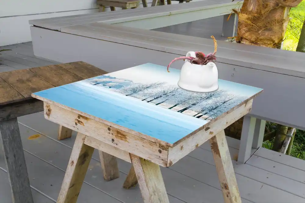 Selbstklebende Möbelfolie Verschneite Bäume in einer Winterlandschaft 100 x 100 cm Mega-Angebot