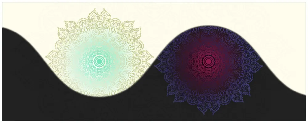 Ausverkauf Glasbild Mandalas - Yin Yang 55 x 55 cm
