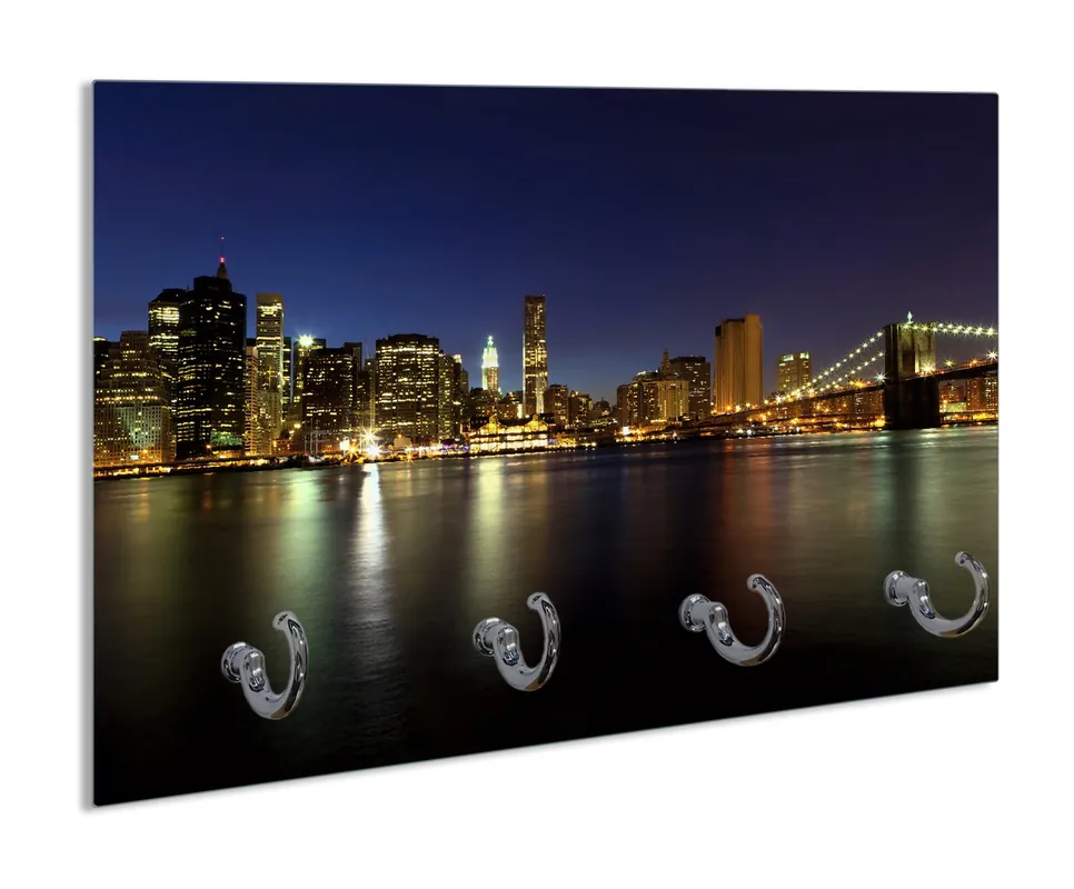 Schlüsselbrett New York Skyline - Brooklyn Bridge und Manhattan am Abend Begrenztes Angebot