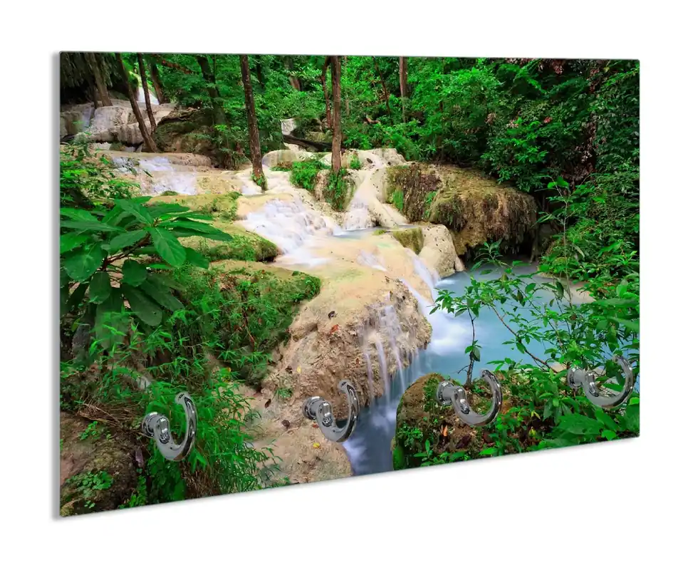 Bestpreis Schlüsselbrett Verborgener Wasserfall in einem tropischen Wald