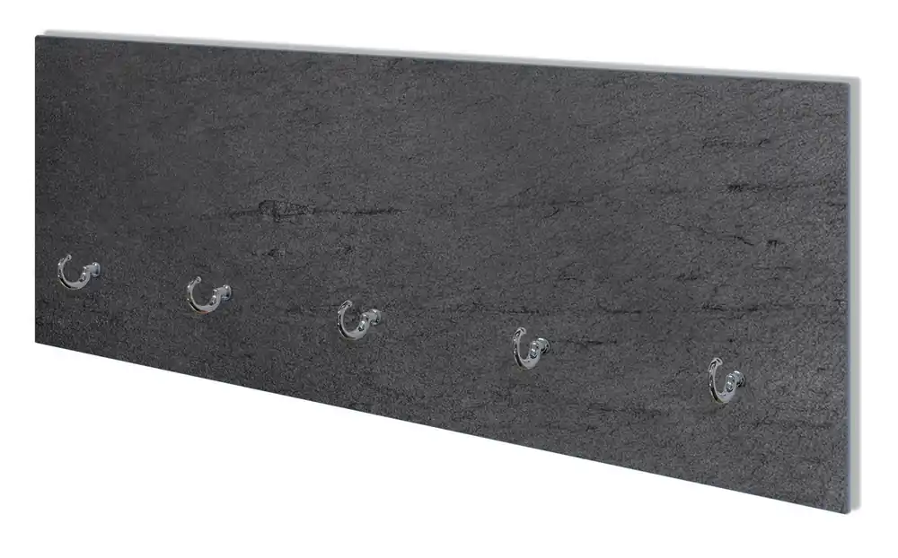 Wandgarderobe aus Glas Schwarze Schiefertafel Optik - Steintafel Wochenendangebot