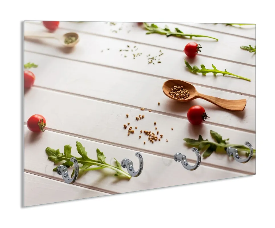 Schlüsselbrett Küche Ruccola, Tomaten und Gewürze Beliebt