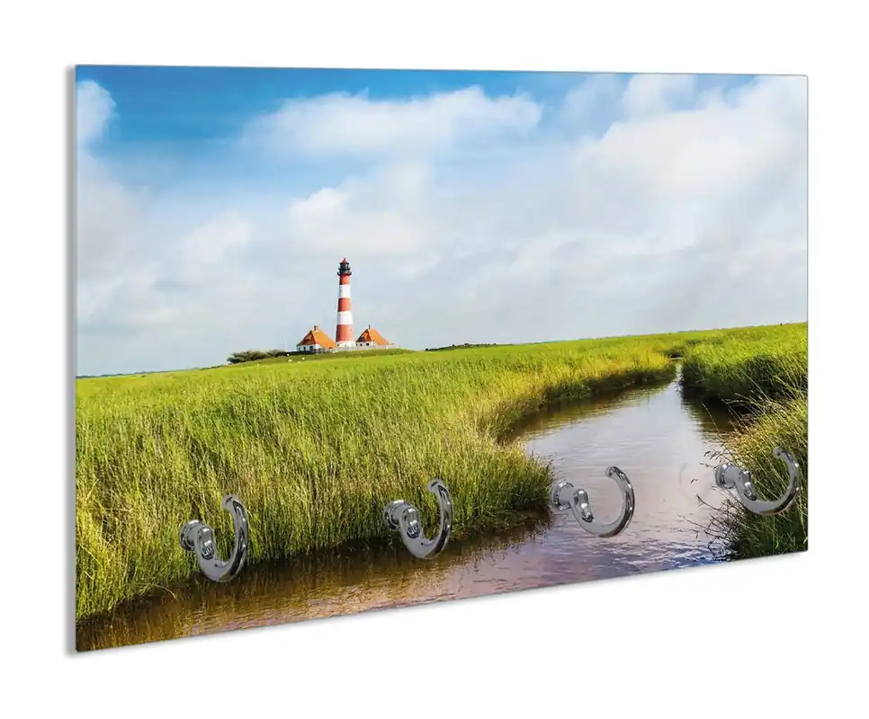 Schnäppchen Schlüsselbrett Kleiner Bach durch Schilf auf dem Weg zum Leuchtturm