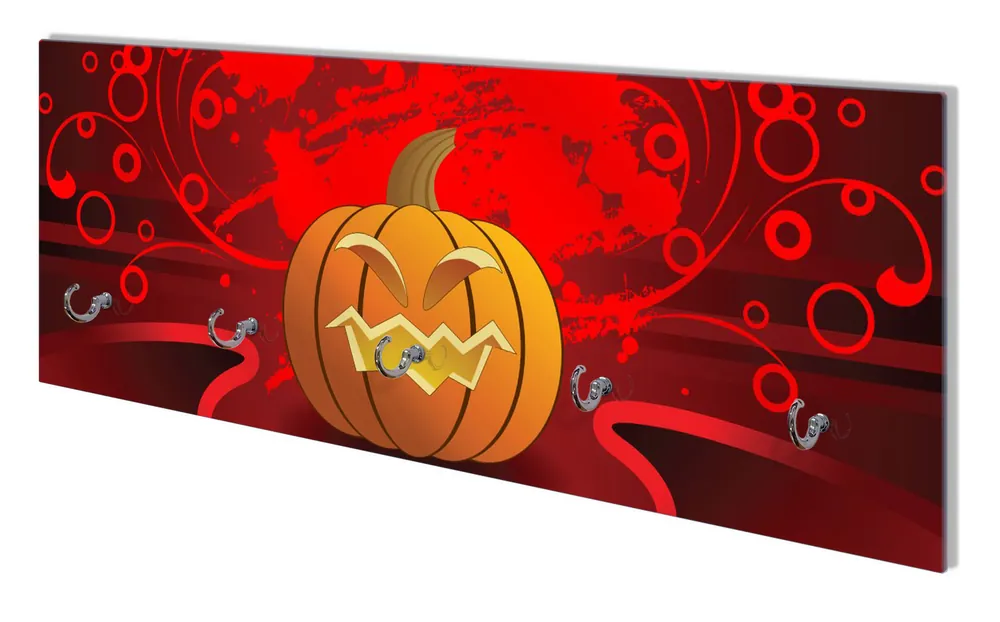 Wandgarderobe aus Glas Geschnitzter Halloween-Kürbis im Comic Stil Finale Aktion