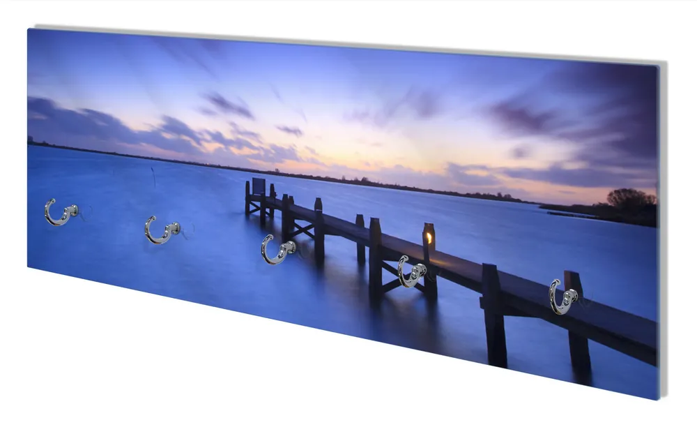 Wandgarderobe aus Glas Steg bei Abenddämmerung - Blauer Himmel bei Nacht Nur Für Kurze Zeit