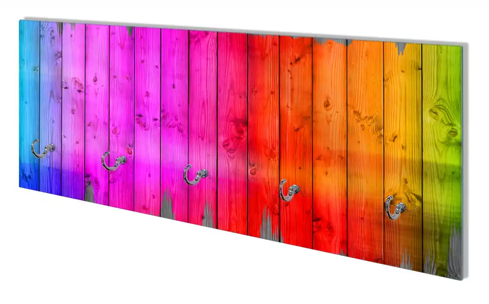 Wandgarderobe aus Glas Holzpaneel - Bemaltes buntes Holz Direktkauf
