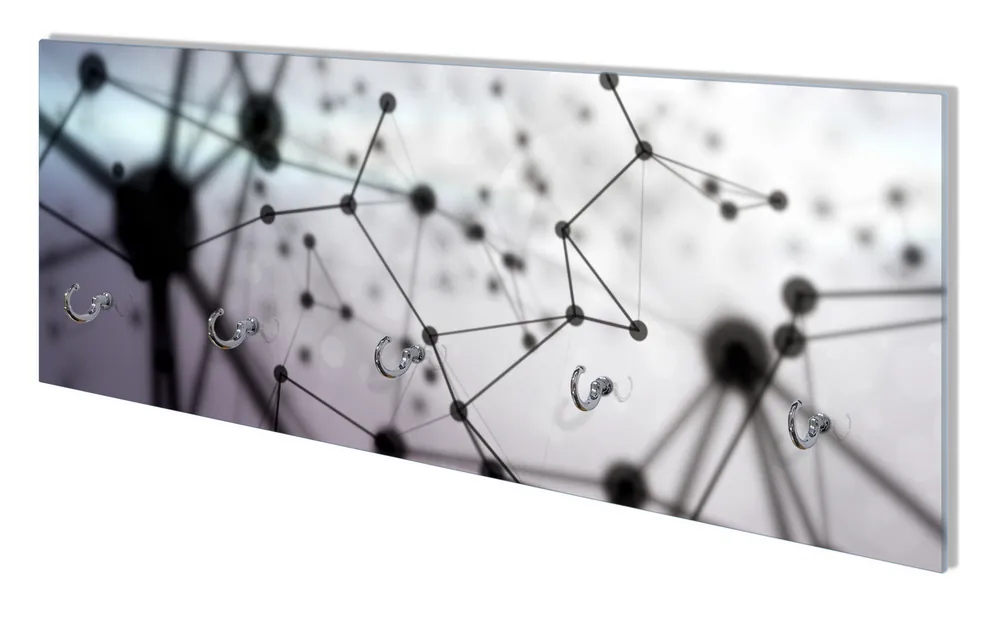 Wandgarderobe aus Glas 3D Partikel in schwarz vor hellem Hintergrund Top-Seller