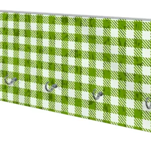 Angebot Wandgarderobe aus Glas Muster einer Tischdecke in grün und weiß kariert