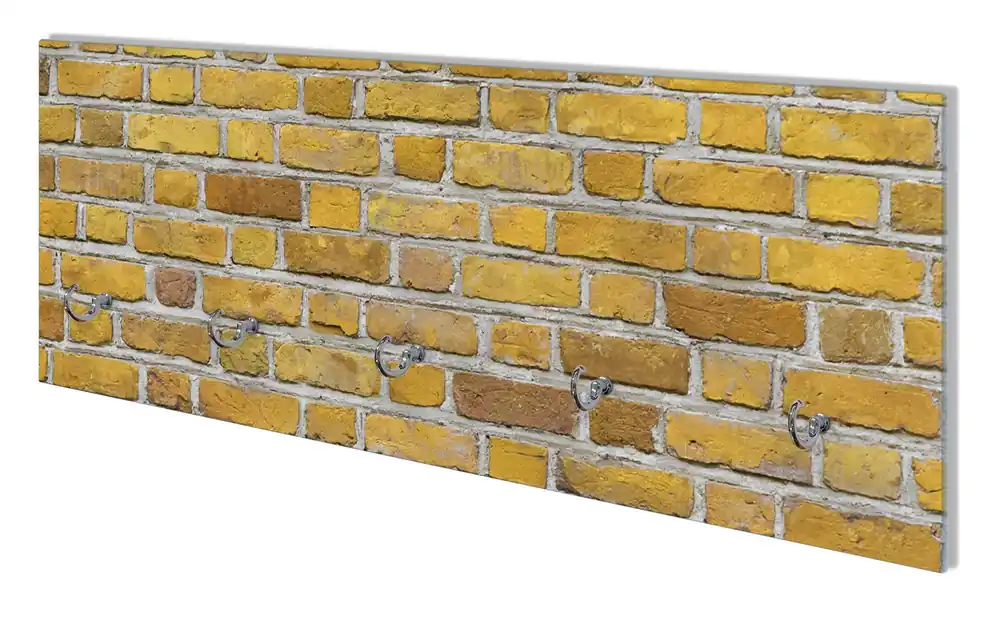 Mega-Angebot Wandgarderobe aus Glas Ziegelsteinwand in gelb - Backsteine