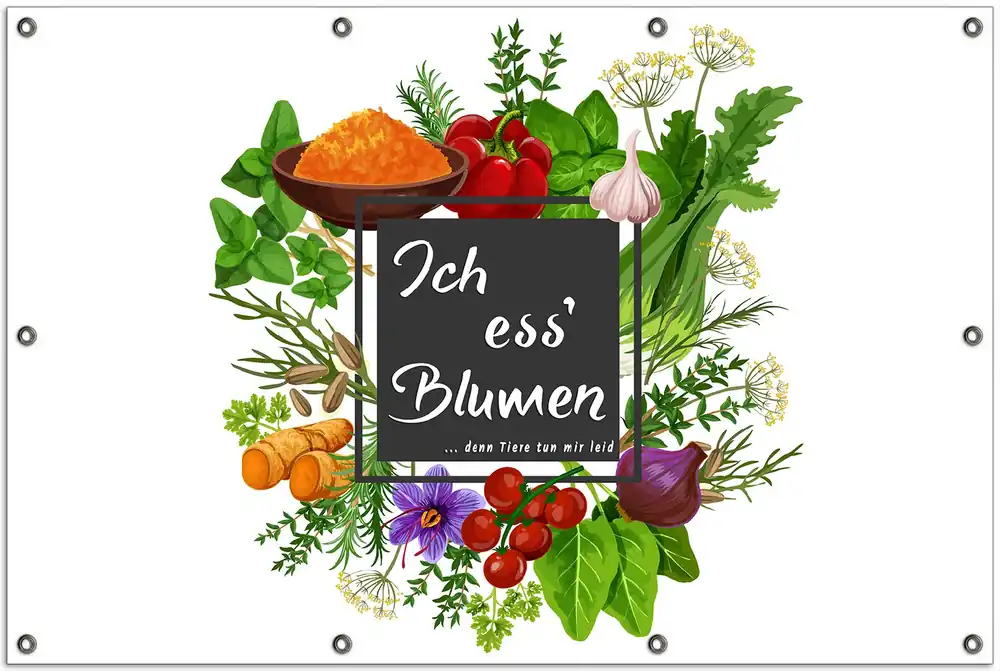 Bestseller Gartenposter Ich ess Blumen - Gemüse und Kräuter Rund. 30 cm Durchmesser
