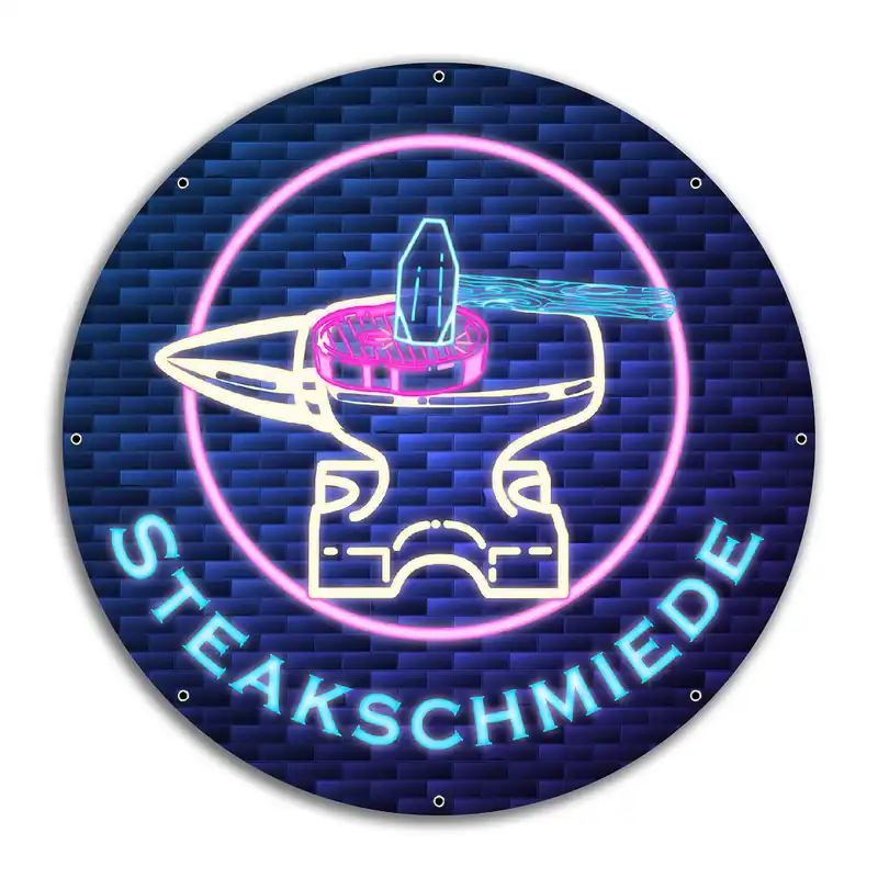 Gartenposter Steakschmiede Rund. 120 cm Durchmesser Direkt Vom Hersteller