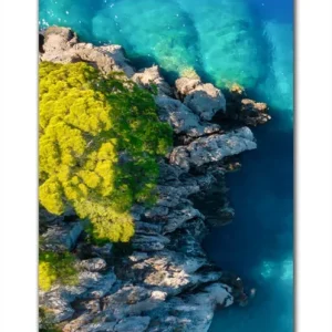Beliebt Duschrückwand Felsige Küste mit Bäumen von oben 70 x 190 cm