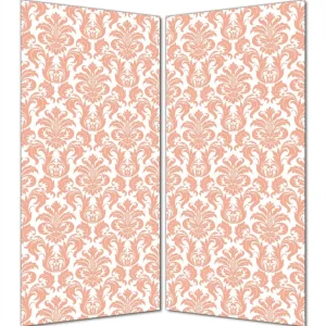 Ausverkauf Duschrückwand Königliche Schnörkelei in weiß und orange 160 x 180 cm, 2-teilig