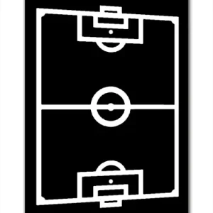 Angebot Duschrückwand Fußball - Fußballfeld in Schwarz-Weiß 90 x 200 cm